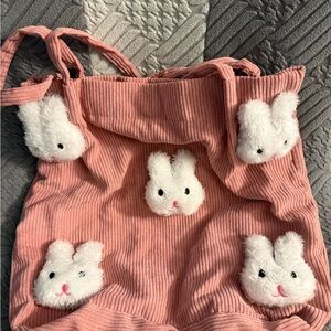 Adorable Pink Bunny Kids Tote Bag